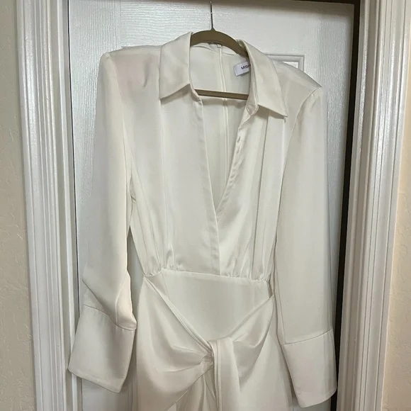 Misha | Dresses | Misha Brand Reidun Spread Collar Mini Dress In White Sz 2  | Poshmark
